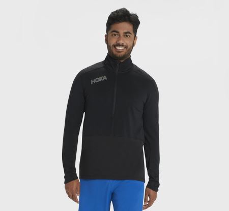 Hoka One One 1/2 Zip Midlayer - Top Homem Pretas | PT-yXy8kjX